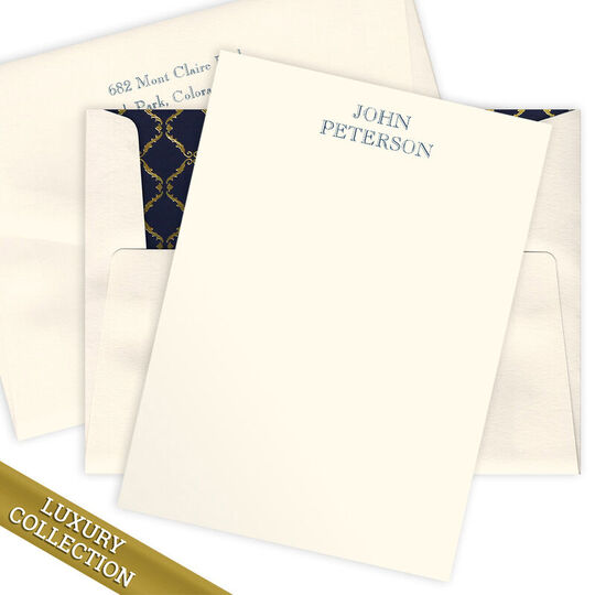 Luxury Mont Claire Flat Note Card Collection - Raised Ink